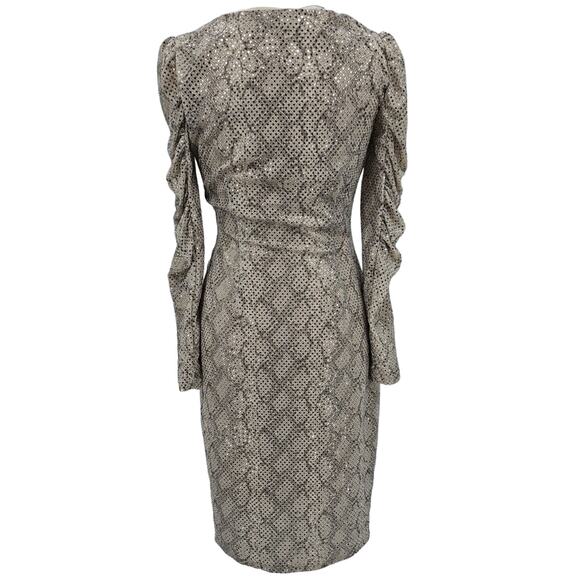 Anthropologie Skies Are Blue Womans size XS Animal Print Midi Dress Sequins NEW - Picture 2 of 9